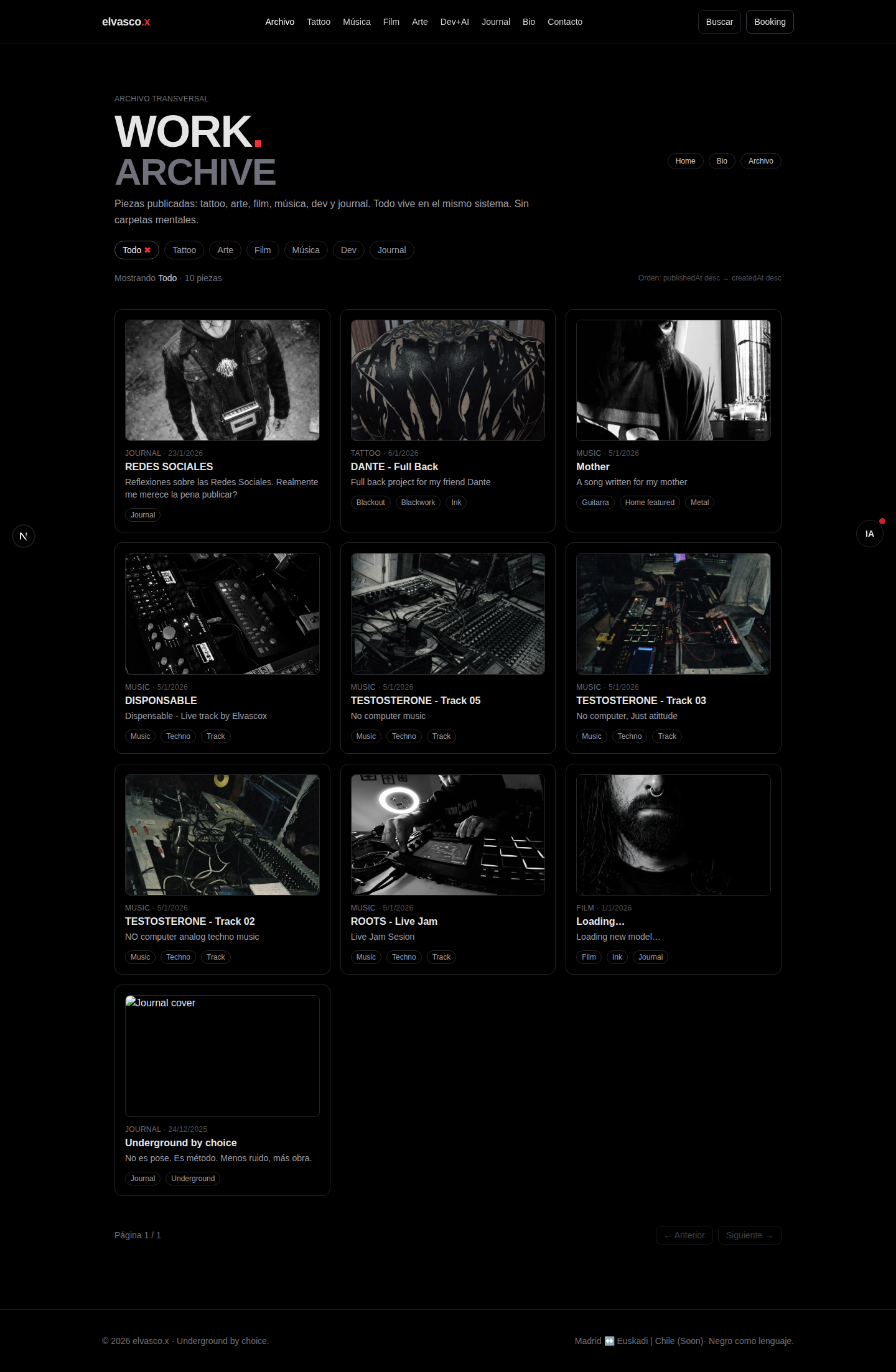 Web platform screenshot